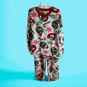 Elf on the Shelf Fleece Pajamas Sz 8 Kids NEW Christmas Red White Green